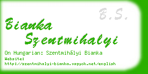 bianka szentmihalyi business card