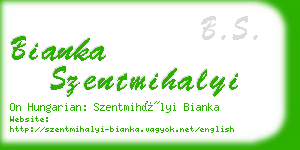 bianka szentmihalyi business card